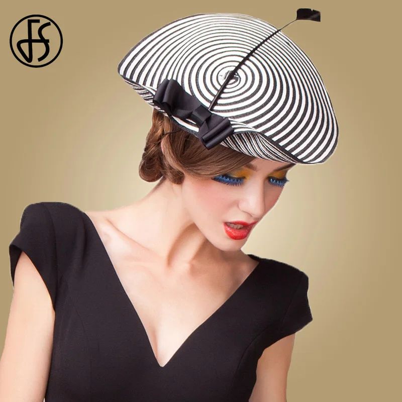 FS чародей свадебные головные уборы для женщин элегантные черный белый цвет перо