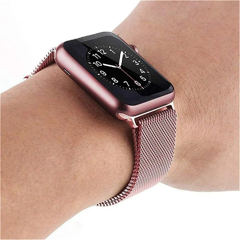 Миланский ремешок для Apple Watch Band 42 мм 38 мм 40 мм 44 мм металлический браслет из нержавеющей стали сетчатый ремешок для часов iwatch Serise4321