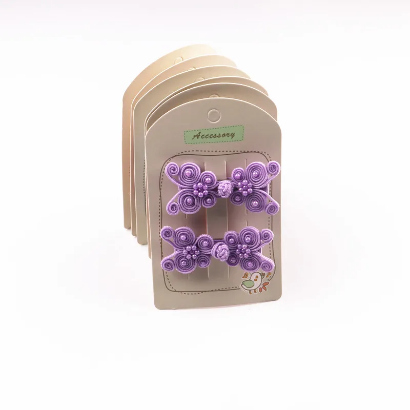 2 purple 2 шт./лот, двойной бант, новинка, весеннее украшение для волос, этнический орнамент, шпилек для взрослых и детей, зажим для купюр утки - Цвет: 2 purple