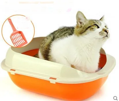 

Раковина для кошачьей песочной ванны, полузакрытая миска для кошки, размер: 37*28*16 см