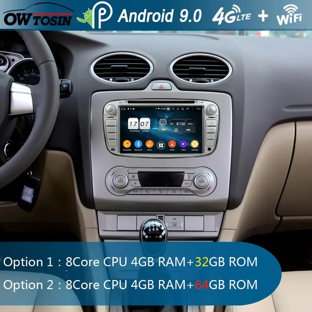 IPS 8Core 4G + 64G Android 9 0 автомобильный DVD радио GPS для Ford Kuga Focus S-Max C-Max Mondeo Galaxy Tourneo Transit Connect
