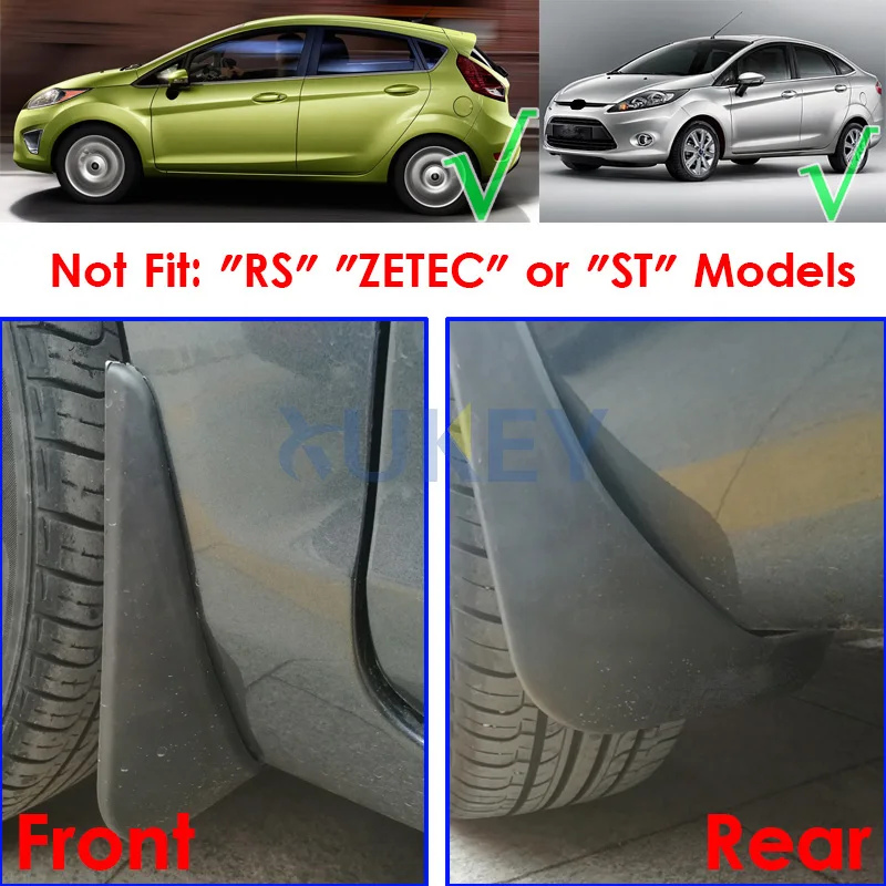 Брызговики формованные для Ford Fiesta Mk7 2009 2010 2011 2012 2013 2014 2015 2016|Грязезащита| |