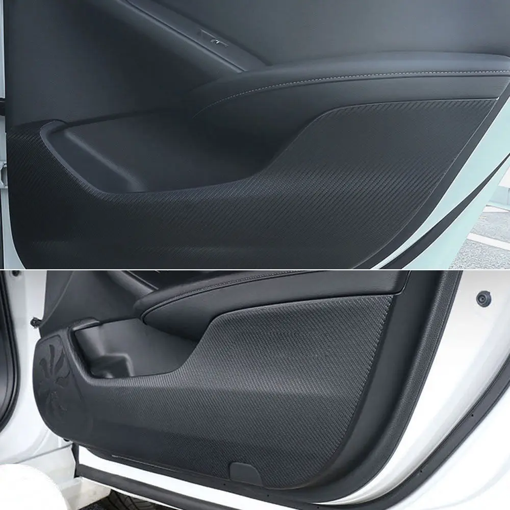 Для Honda Accord, 4 шт., из искусственной кожи, противоскользящая накладка на дверь, защитная пленка, углеродное волокно/черный стиль, декоративные автомобильные аксессуары