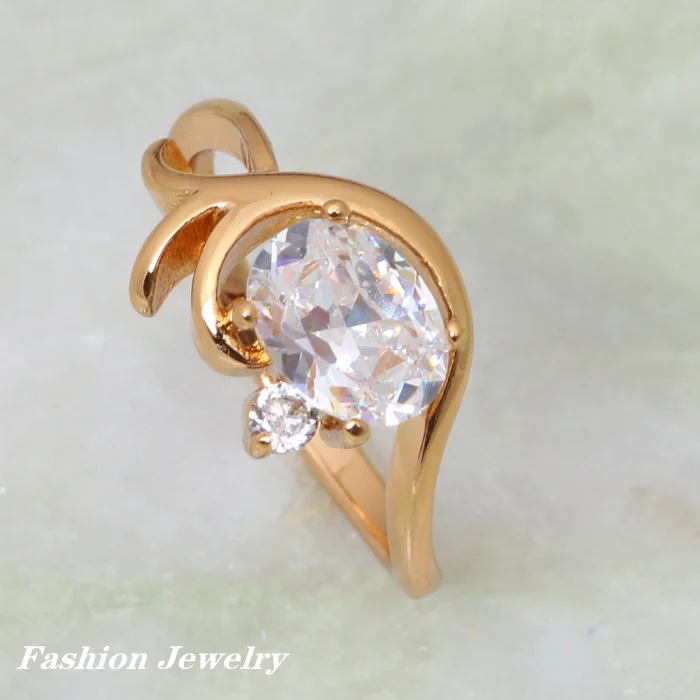 Kольцо в форме цветка для Дамская мода ювелирные изделия зеленый фианит золотые