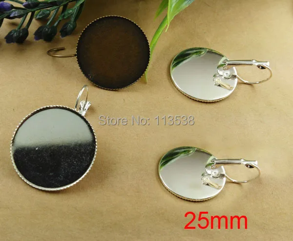

Wholesale silver 500piece 25mm Round with Teeth Cabochon Setting Leverback earring hooks & wires ~ Earring Base ~ Earring Blanks