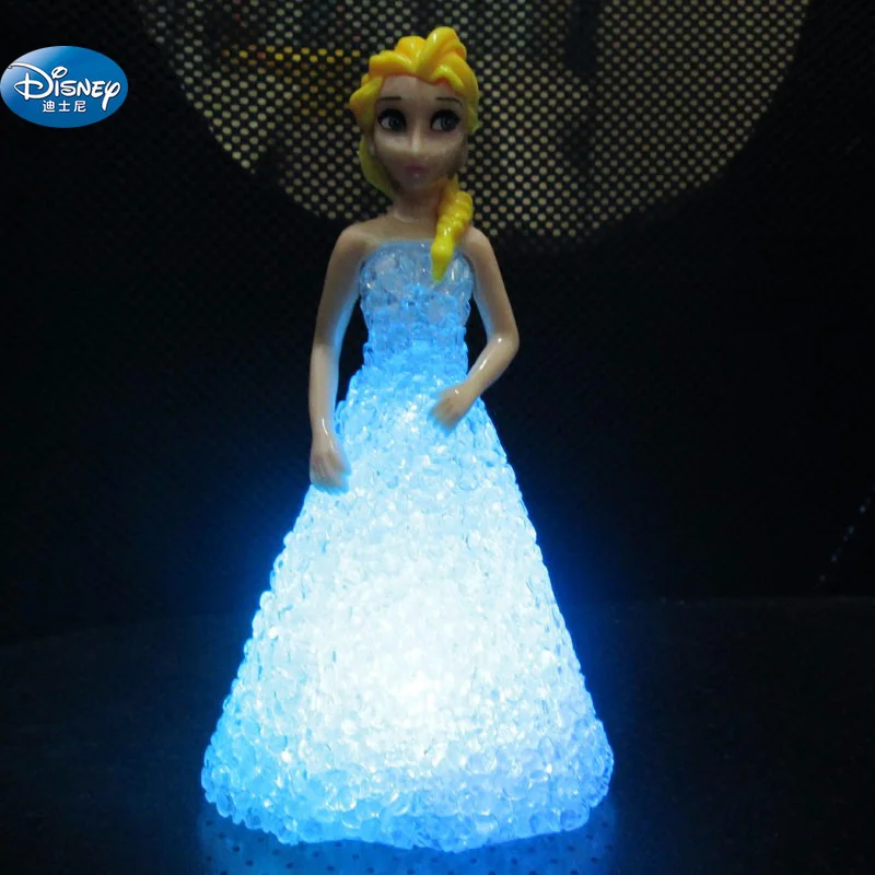 Frozen Elsa  Action Princess crystal doll with LED light  girl Anna Toy Figures