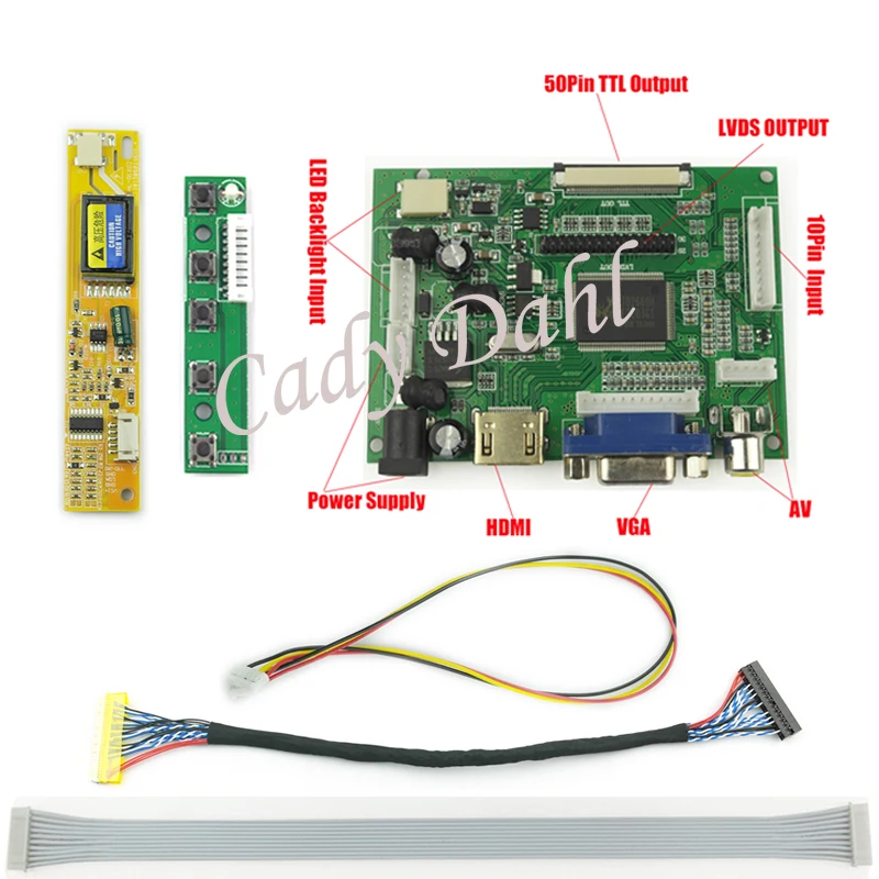 Плата контроллера HDMI VGA 2AV + инвертор подсветки 30 контактов наборы кабелей Lvds для