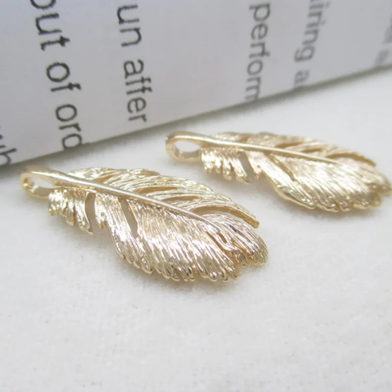 K цвет золото Цвет Медь скульптура перо подвески Золотые Подвески для
