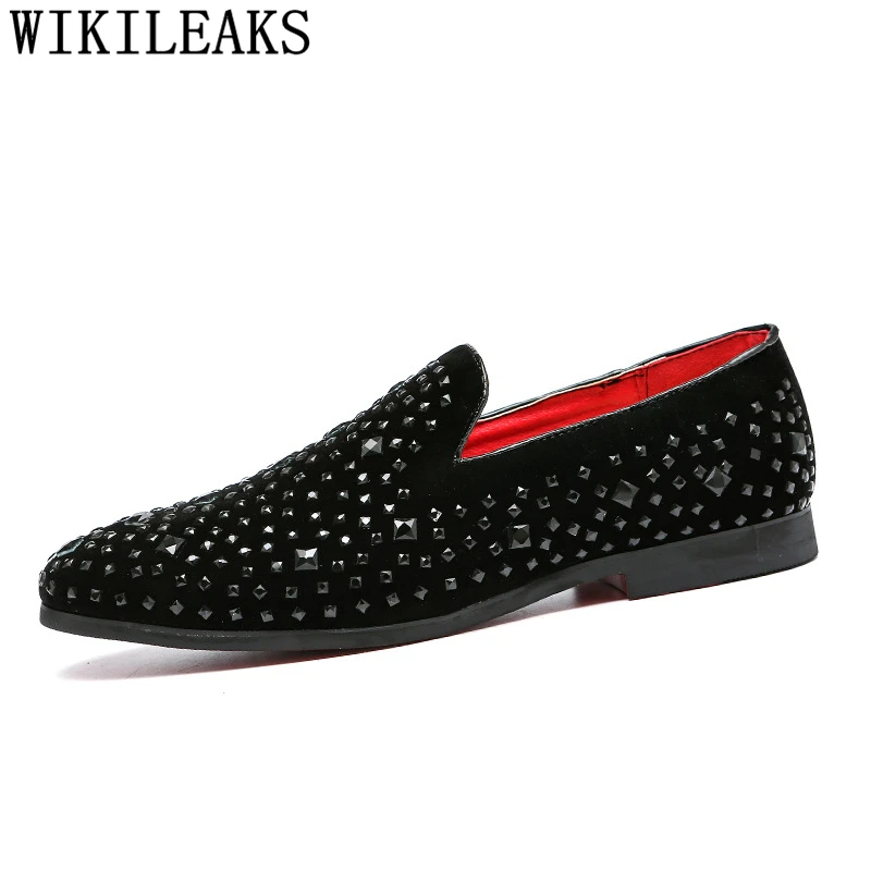 

Italian Shoes Men Elegant Coiffeur Loafers Men Black Wedding Dress Rhinestone Luxury Designer Shoes Party Shoes Men Classic Bona