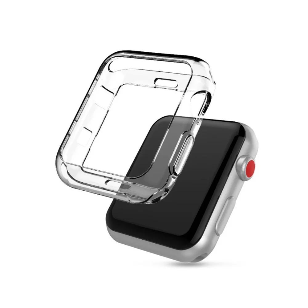 Защитный чехол для Apple Watch 3 4 2 1 38 мм 42 мягкий ТПУ ультратонкий HD прозрачный