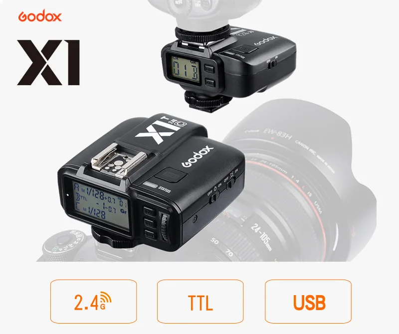 Godox X1 kit TTL 2 4G беспроводной триггерный передатчик вспышки и приемник для Canon Nikon Sony