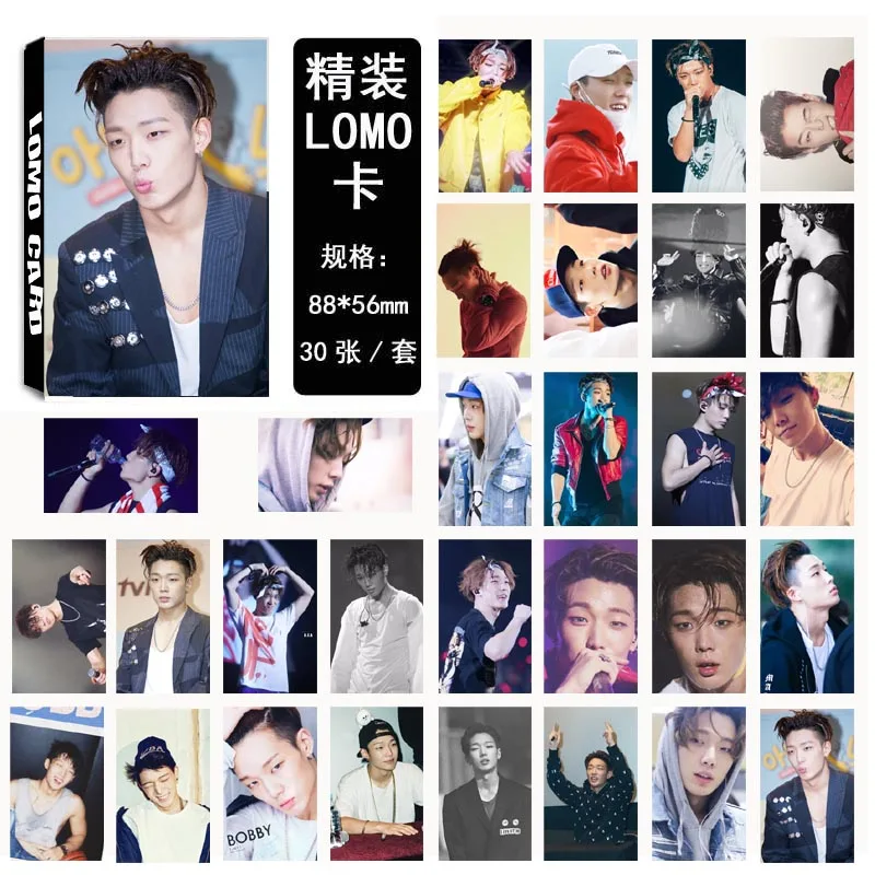 K-POP ikon 4 b. I BOBBY альбом LOMO карты Новая мода само сделанная бумага фото карта HD