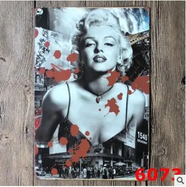 Marilyn Олово Признаки охоты F Утюг живопись кофе жесть кафе украшения стены плакаты настенный 20*30 см мульти-стиль - Цвет: 6073