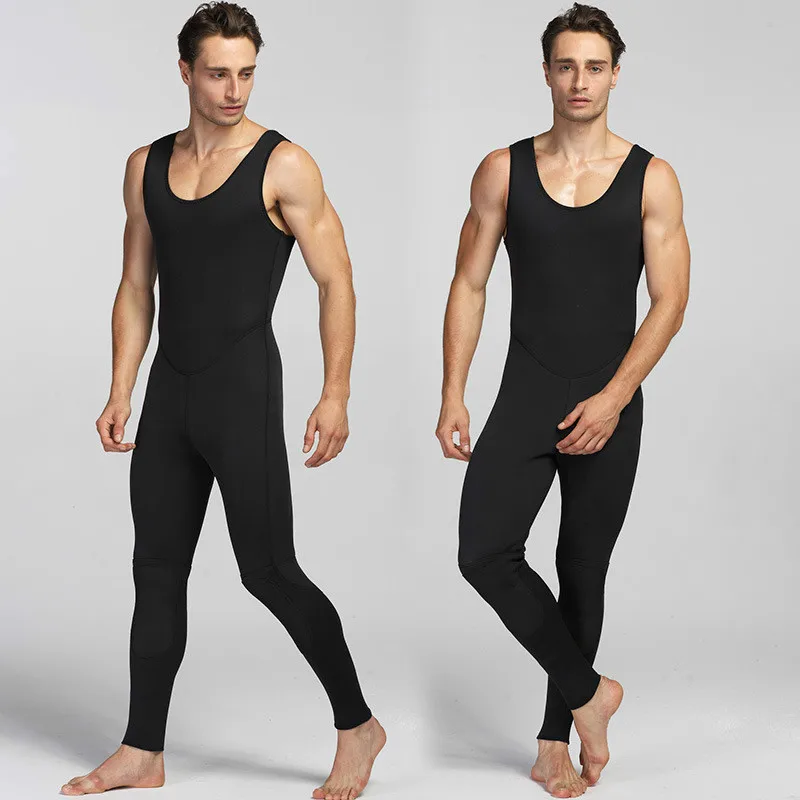 

3mm Men's New Neoprene Two Pieces Of Submersible Full Black Submersible Suit Surfers For Cold Protection Warmth Size S-XXXL