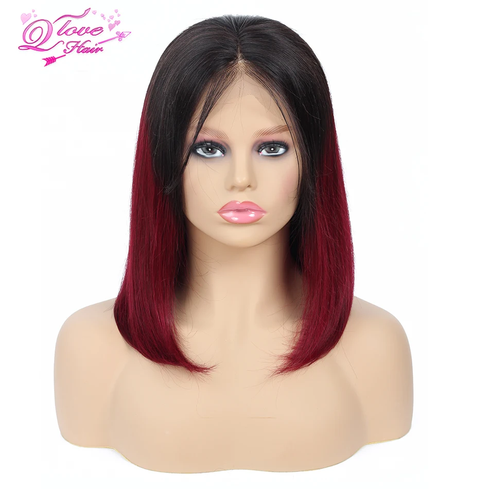 Queen Love Hair перуанские 100% человеческие волосы 1B 99J #27 розовый синий серый короткий