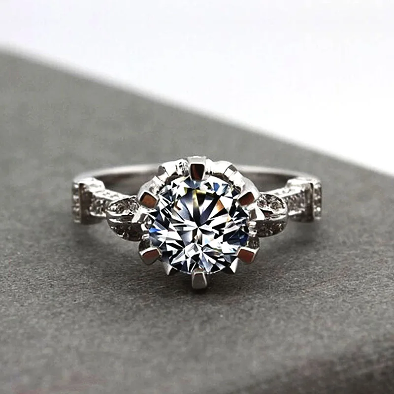 Роскошные серебряные 925 ювелирные изделия для женщин прозрачный Сияющий 3 карат