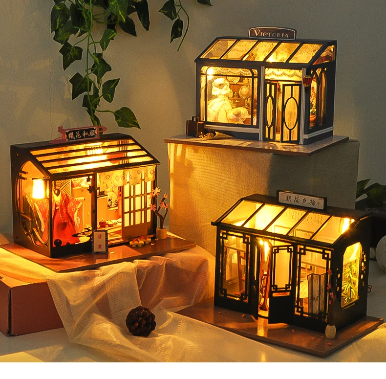 CUTEBEE DIY Кукольный дом деревянные кукольные домики миниатюрный кукольный домик мебель набор игрушек для детей Рождественский подарок TD24