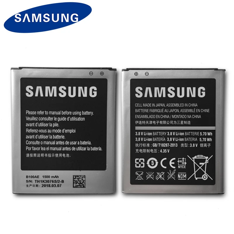 Аккумулятор для телефона Samsung B100AE Оригинальная батарея Galaxy Ace 3 S7898 S7278 S7272 S7568i i679