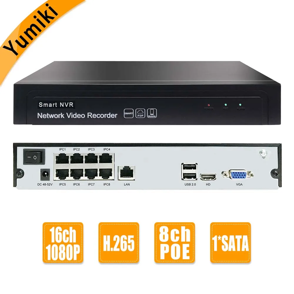 

16CH 1080P 8ch-POE 1 SATA NVR H.265+/H.265/H.264 CCTV 1080P DVR Network Video Recorder Onvif 2.6 IP Camera P2P Cloud AEeye2.0