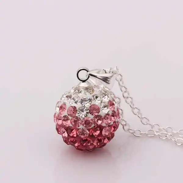 Free Shipping 925 Silver Necklace 12MM Disco Ball Beads Cute Crystal Shamballa Fasion jewelry Necklaces SBN054 | Украшения и