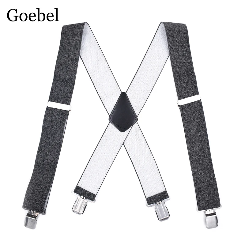 Спортивные мужские подтяжки 5 см эластичные ремни с 4 зажимами для брюк в