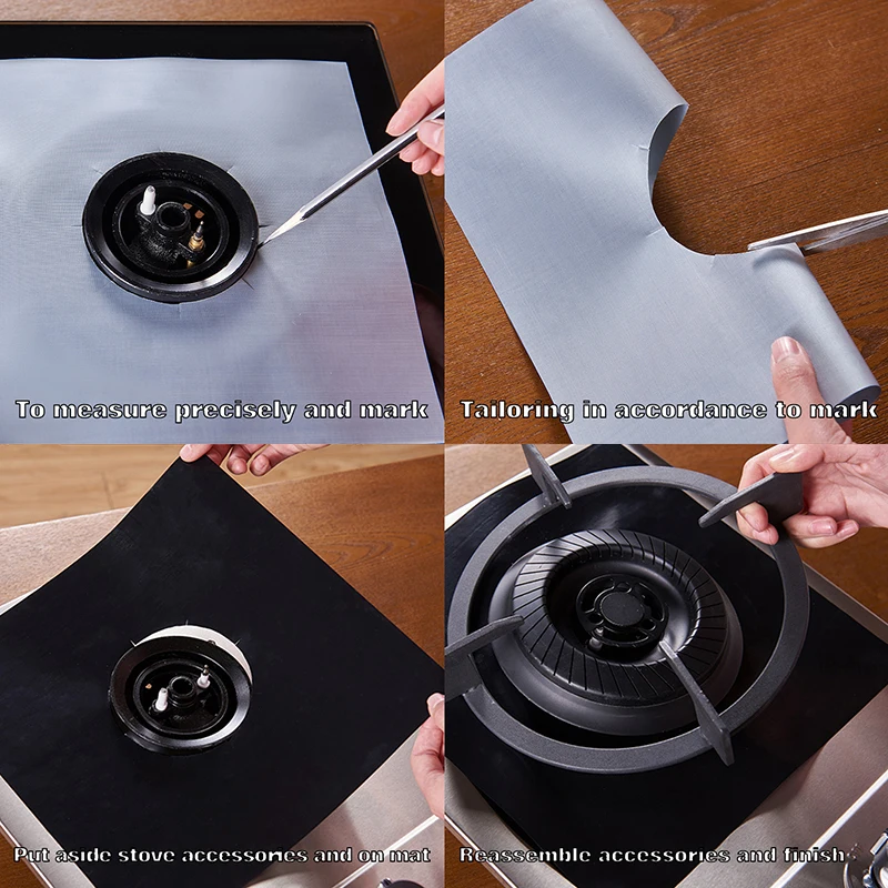 4 шт. защитное покрытие для газовой плиты дома кухонные инструменты многоразовые