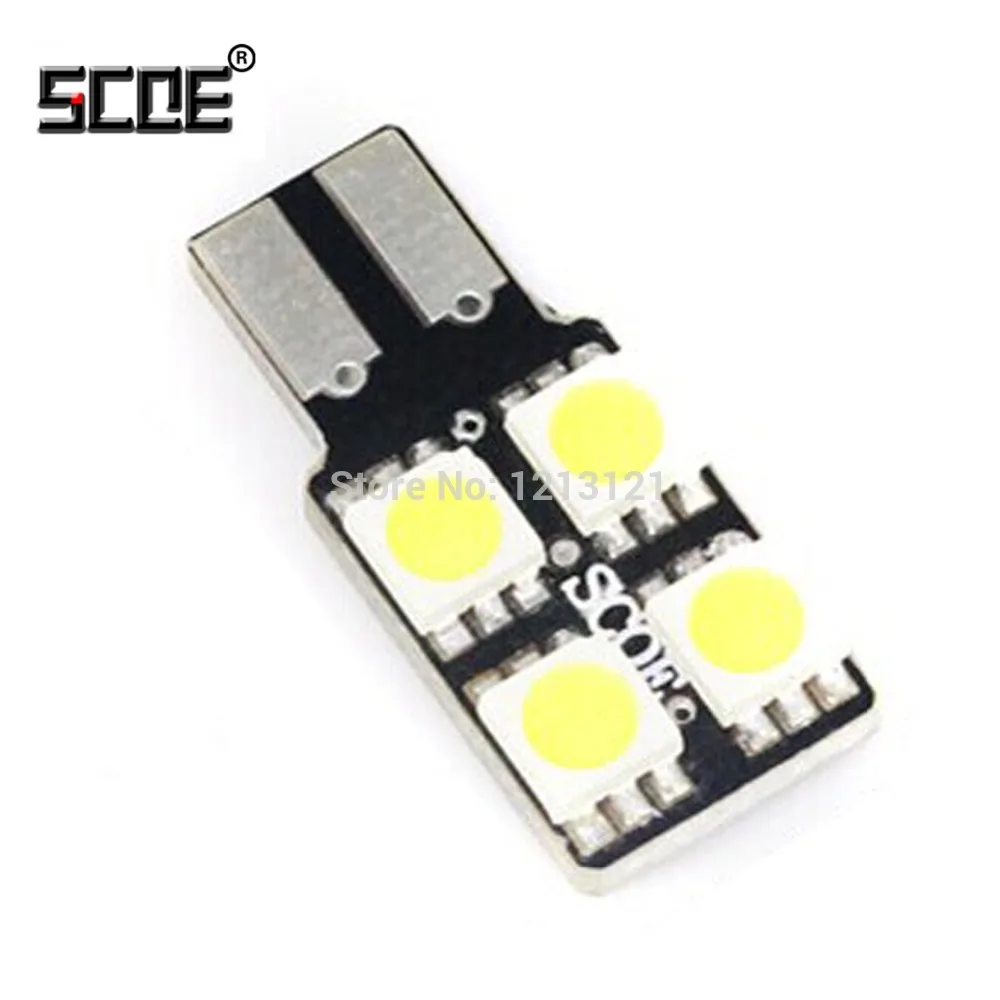 SCOE T10 W5W DC12V 4SMD с одной стороны 5050 Светодиодный светильник для стайлинга