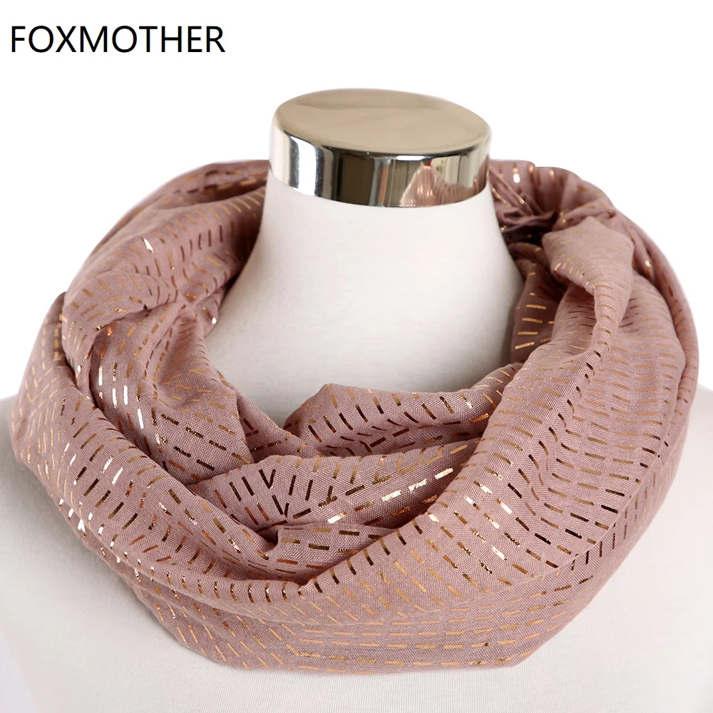 FOXMOTHER дизайн Foulard Femme Leightweight Фольга Золотой плед полосатый принт зажим для шарфа снуд женские подарки