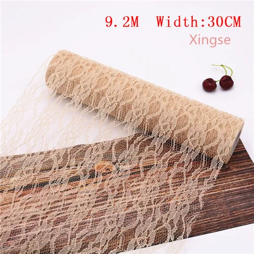 1pcs 10y xingse 30cm10Y Кружева Тюль Цветочный сверток сетки стол центральный Свадебный день рождения стол центральный бегун DIY пачка юбка стул створки - Цвет: 1pcs 10y xingse