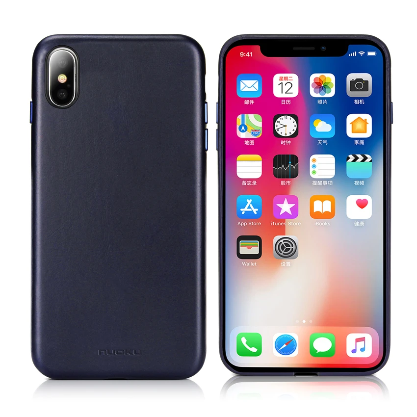 Роскошный чехол для телефона из натуральной кожи для iPhone 6, 6s, 7, 8 Plus, X, деловой мягкий чехол из ТПУ, противоударный чехол