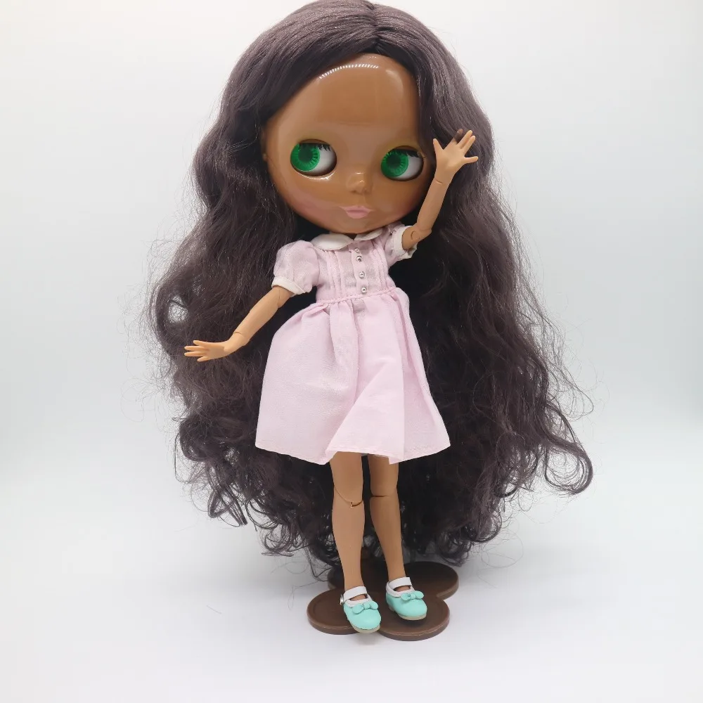 Кукла Обнаженная Blyth черная кожа фиолетовые волосы фабричная кукла 20171117 | Игрушки
