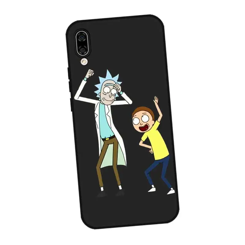 N370 Rick Morty Dazzle Black Silicone Case Cover For Huawei Honor 6A 6C 6X 7C 7X 8 Lite Pro |