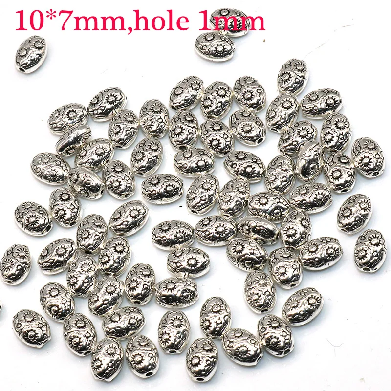 Бусины разделители серебристого цвета для браслетов 6 10 мм 50 шт.|silver spacer beads|loose