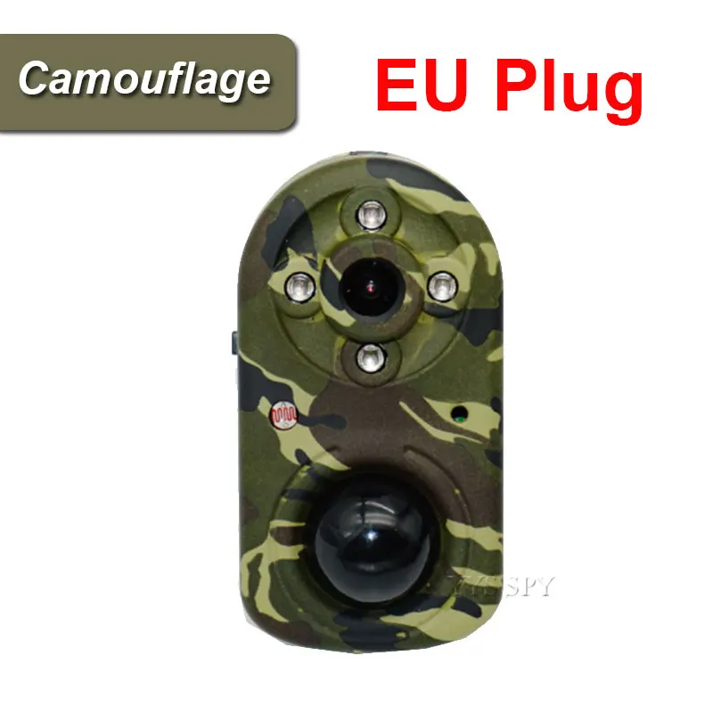 Camouflage(EU Plug) ПИР Дикая Охота мини-камера Профессиональная 42 шт. инфракрасная камера ночного видения с датчиком движения Спортивная камера цифровая уличная видеокамера - Цвет: Camouflage(EU Plug)