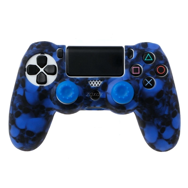 Skull Silicone Gamepad Cover Case + 2 Joystick Caps For PS4 Pro Slim Controller | Электроника