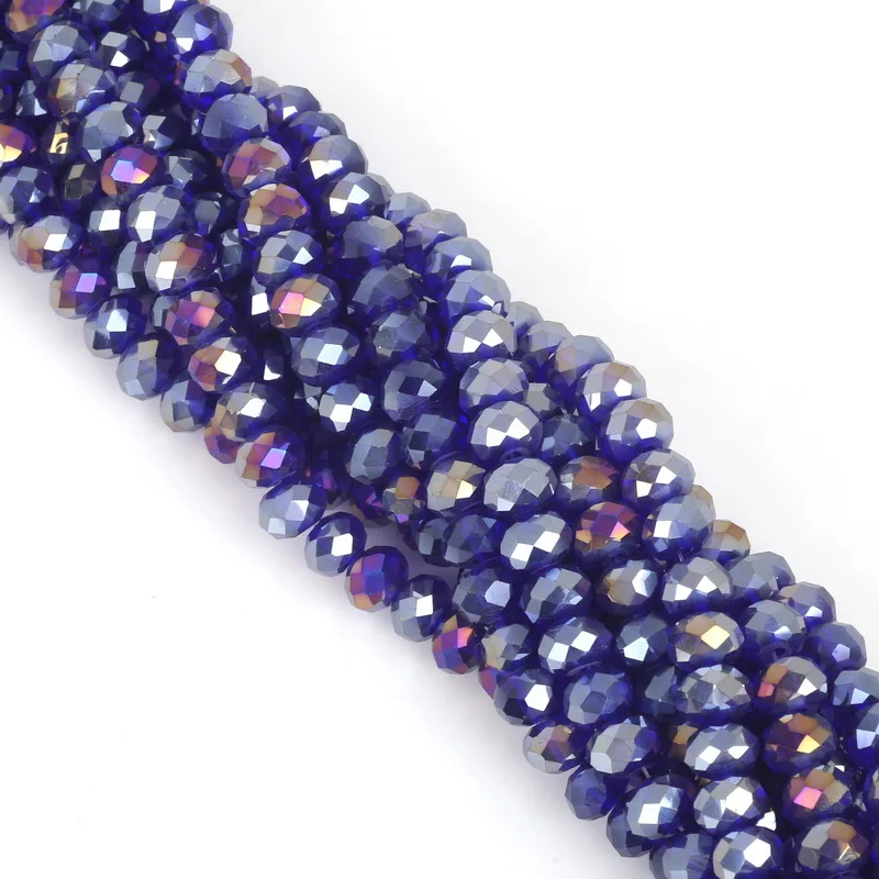 Dark Blue AB 70 шт./лот, 8 мм Австрийские граненые хрустальные бусины Rondelle, стеклянные бусины для самостоятельного изготовления ювелирных изделий, браслетов и ожерелий - Цвет: Dark Blue AB
