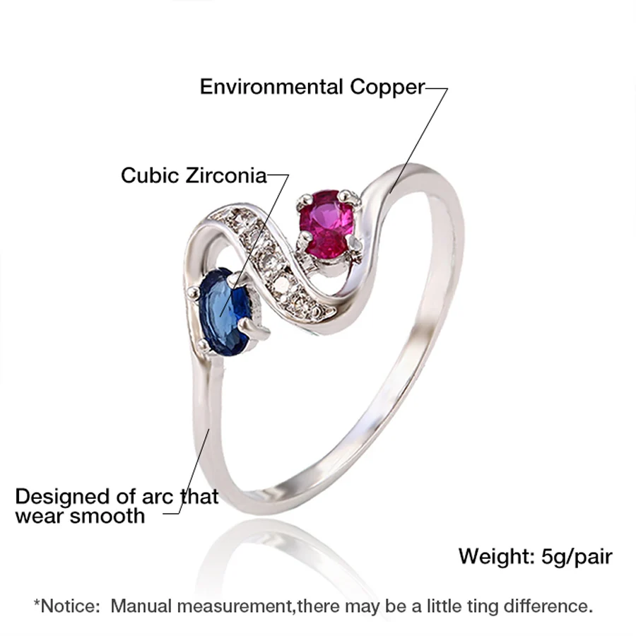 Многоцветный роскошные CZ каменные кольца для женщин винтаж обручальное кольцо