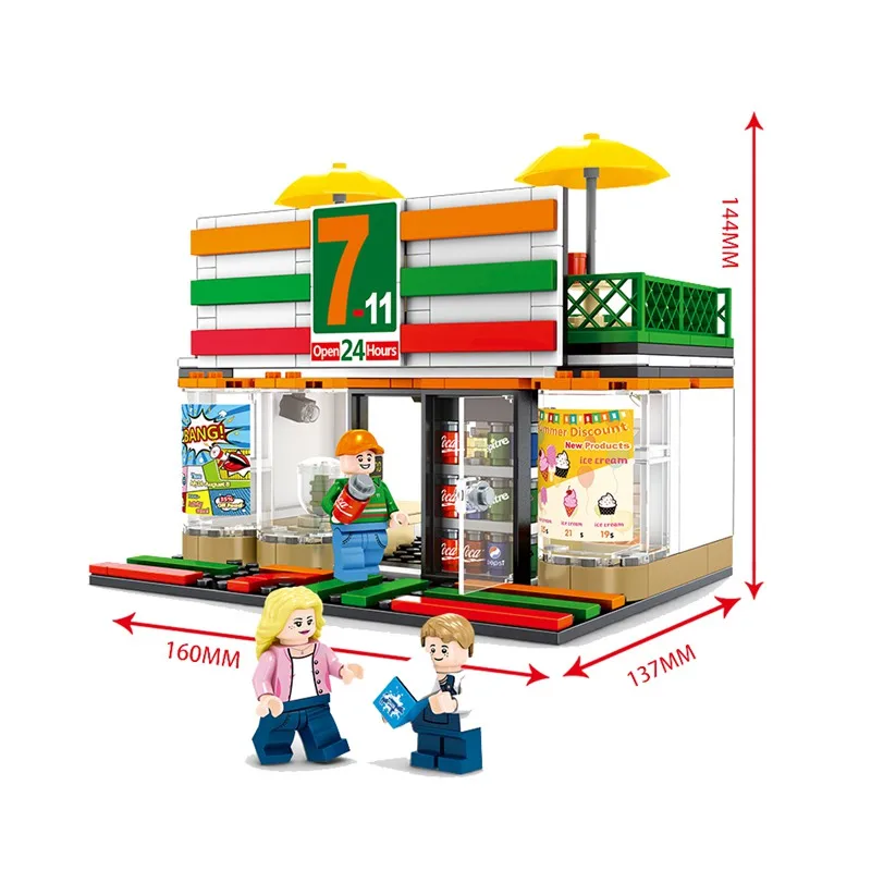 Legoed 320 шт. китайский мини магазин здание модели сцены наборы Совместимость
