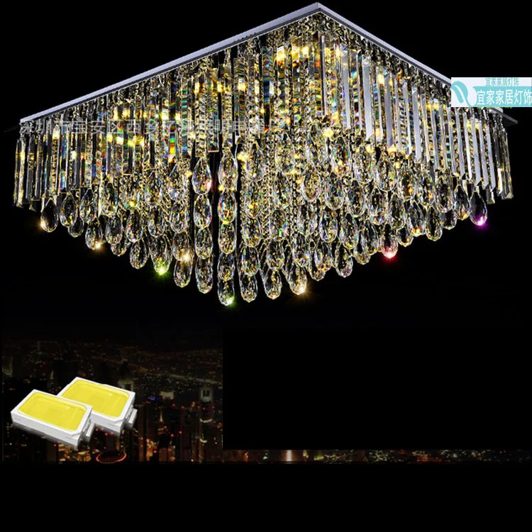 Европейская хрустальная лампа для гостиной прямоугольная Светодиодная