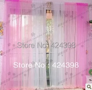 Fashion finished curtain cloth for window gradient laciness screens sheer curtains cortinas yarn blue purple pink green | Дом и сад