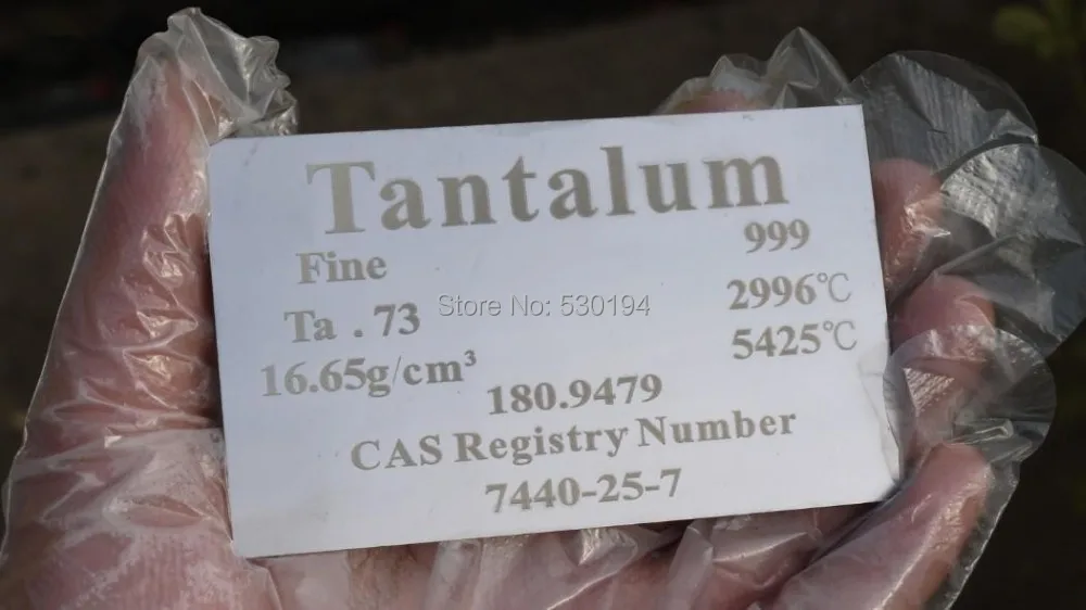 

99.9% Pure TANTALUM Metal Carved Element Periodic Table Sheet 19.86g