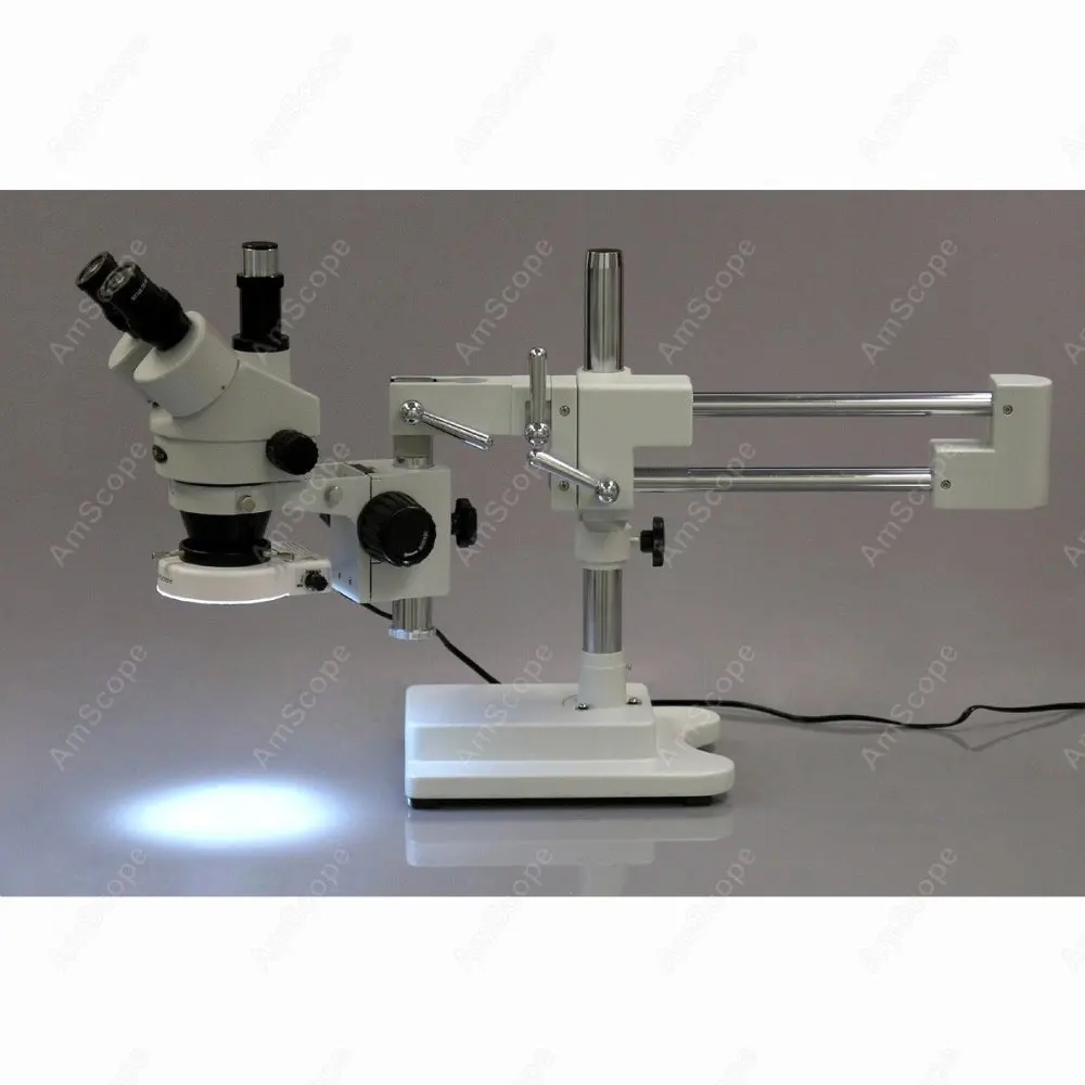 Тринокулярный стереомикроскоп AmScope 7X 45X с 80 светодиодный светильник + 1 3mp USB