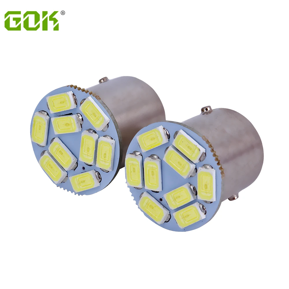 

50 шт., автомобильные светодиодсветодиодный лампы 1156 BA15S P21W 5730 9 SMD