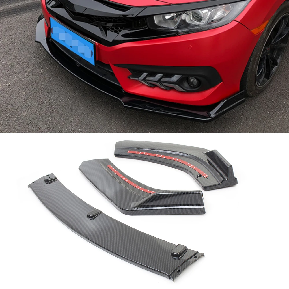 

3 шт., передний бампер для Honda Civic 2016, 2017, 2018