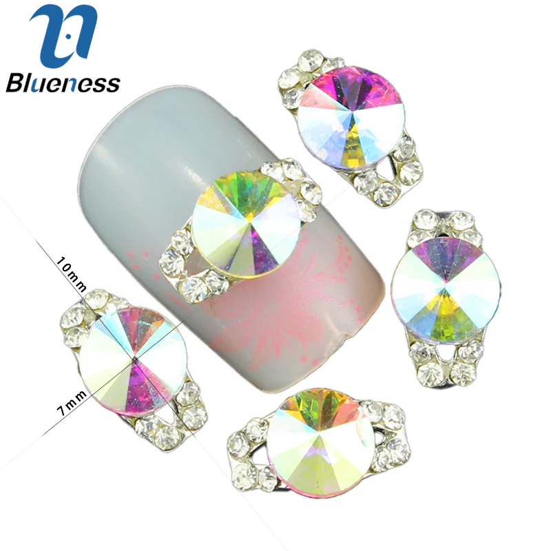 стразы для ногтей 10 шт./лот 3D большой размер AB Стразы Кристалл Nail Art полые