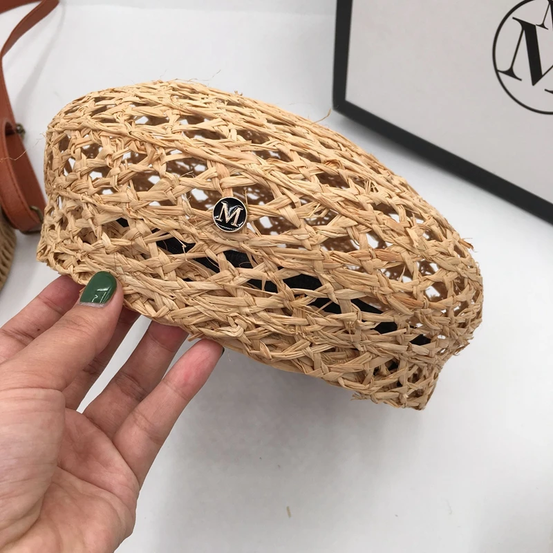 Весна и лето берет полый дышащий Дамская мода трехмерный бутон художник шляпа