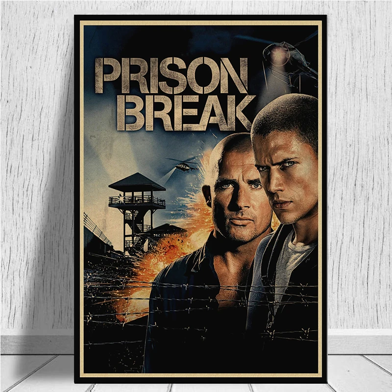 Тюрьма Break Wentworth Miller Американский сериал, ВИНТАЖНЫЙ ПЛАКАТ из крафт-бумаги, рисунок, украшение дома, стикер на стену