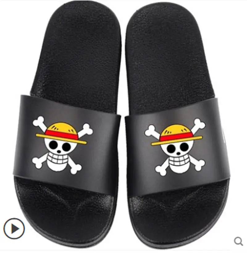 Домашние тапочки с принтом аниме; один предмет; Luffy Chopper ace; Косплей; мужские и женские туфли на плоской подошве; Повседневная летняя нескользящая обувь унисекс - Цвет: 17