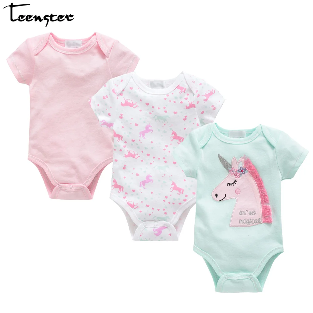 Одежда для новорожденных девочек боди с коротким рукавом младенцев хлопковый