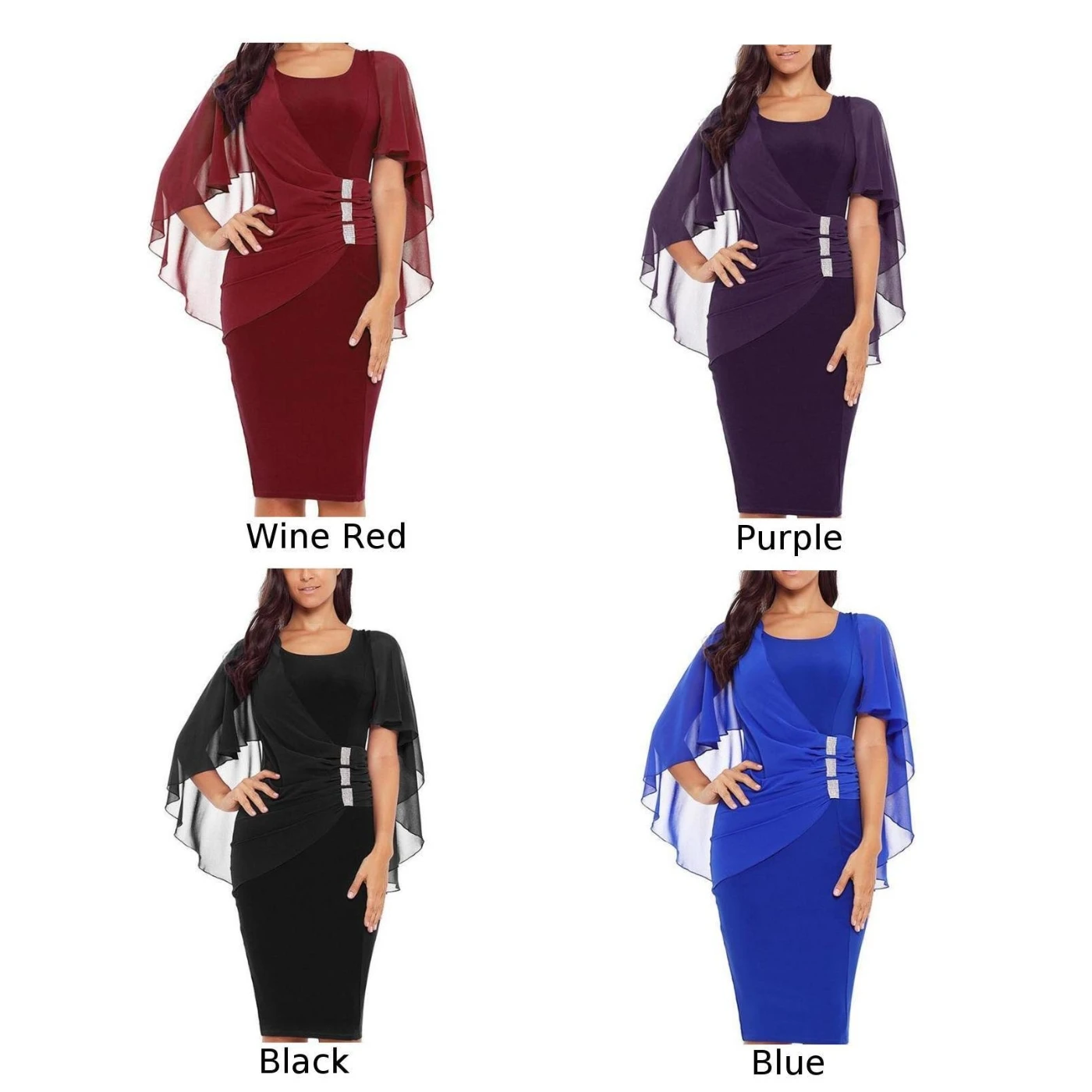 Женское платье для выпускного вечера с рукавом шалью облегающее модное